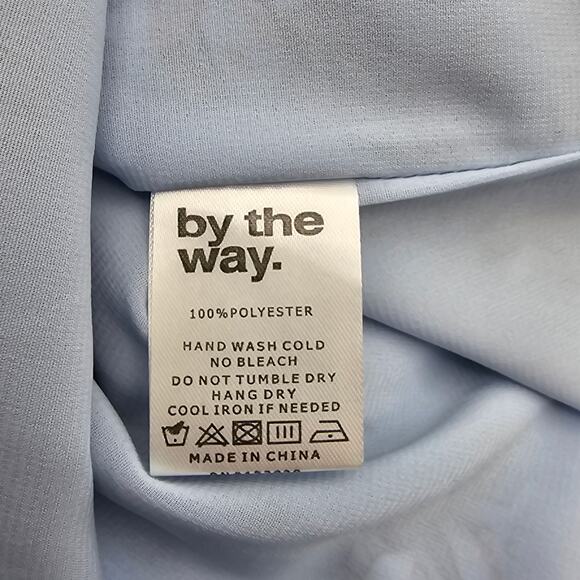 Revolve By The Way Womans size S Tie Shoulder Floral Mini Dress Blue Side Slit - Picture 7 of 8